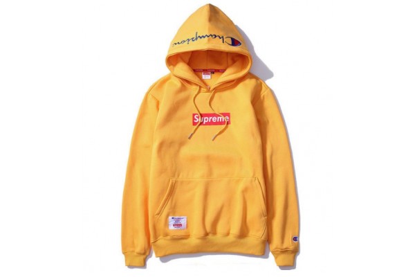 yellow champion supreme hoodie